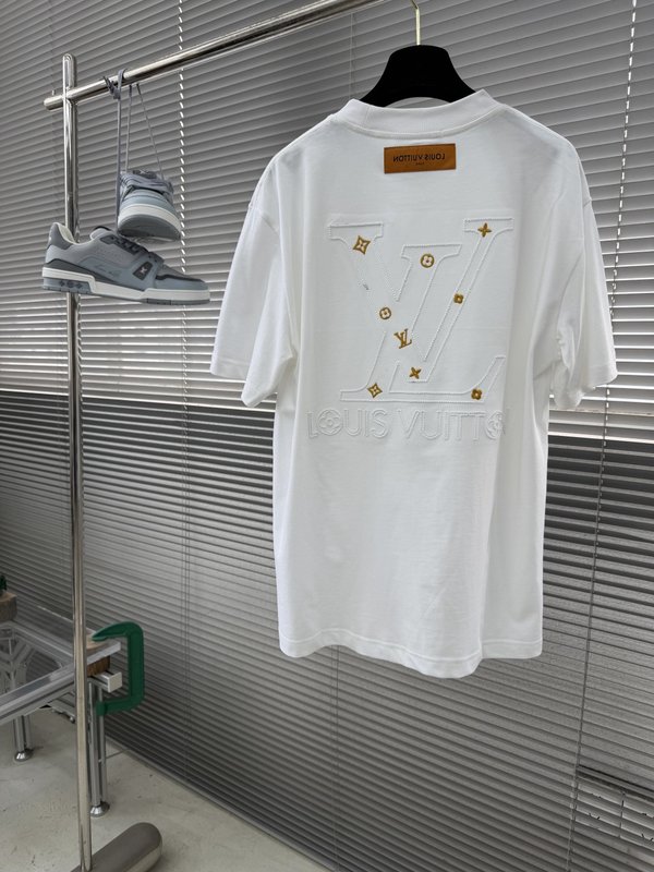 2026春夏 골드 자수 반팔 티셔츠 001-186255