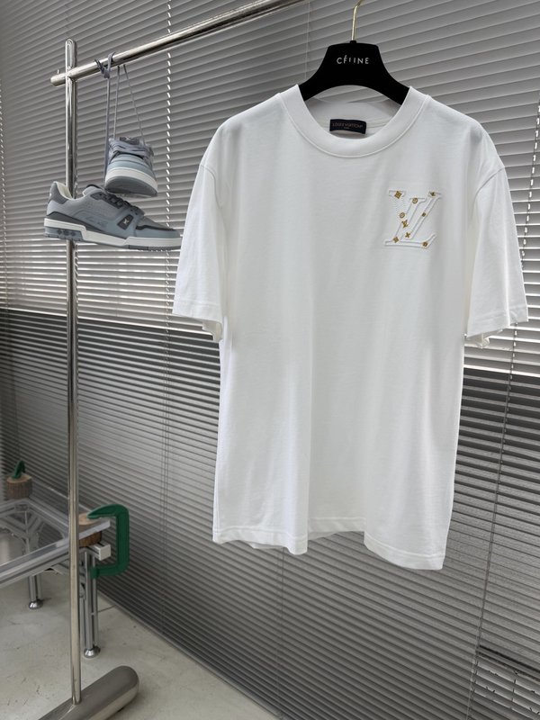 2026春夏 골드 자수 반팔 티셔츠 001-186255