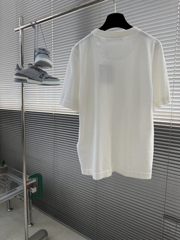 60 수 컴브드 코튼 나일론 트림 반팔 티셔츠 001-186280