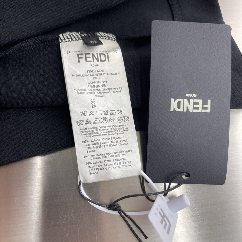 FEND 더블 F 자수 로고 반팔 티셔츠 001-186302