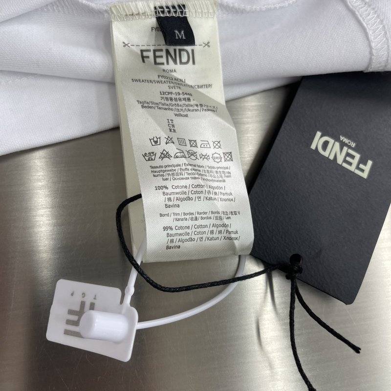 FEND 더블 F 자수 로고 반팔 티셔츠 001-186303
