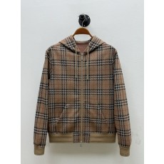 클래식 체크 면 혼방 지퍼 후드티 001-186322