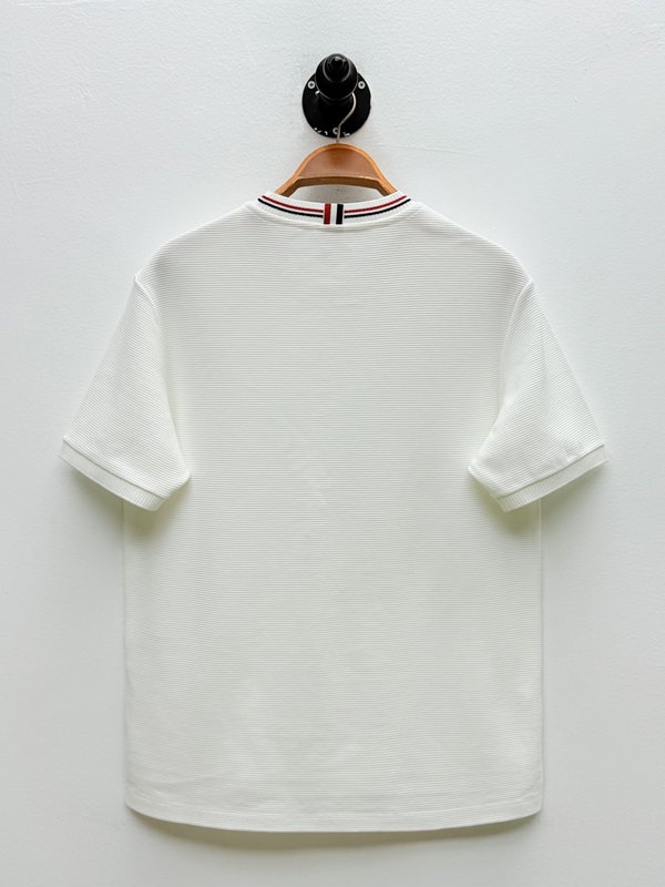 브루넬로 Thom 스트라이프 라운드 티셔츠 001-186324