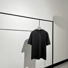 이탈리아 스타일 고급 면 라운드 넥 티셔츠 001-186334
