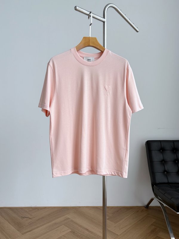 Ami 봄여름 입체 하트 면 티셔츠 001-186337