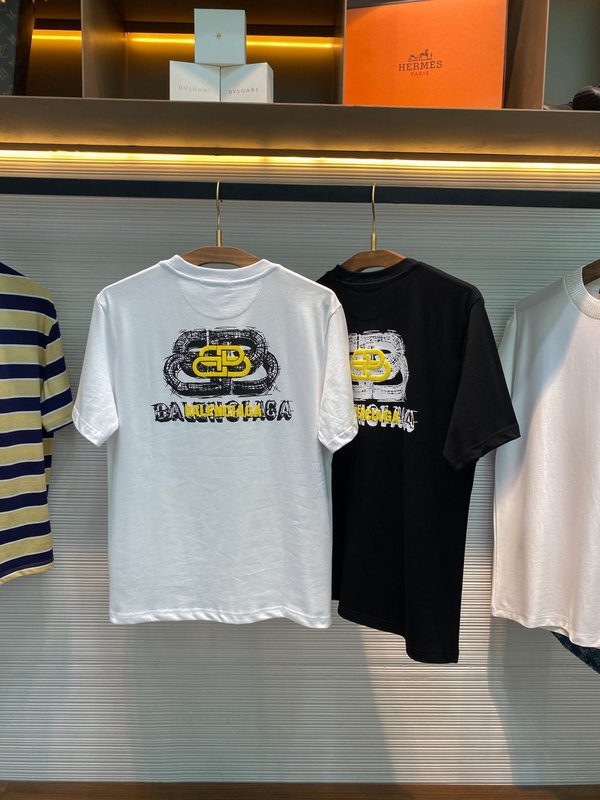 BA春夏 평면 니트 라운드 넥 반팔 티셔츠 001-186347