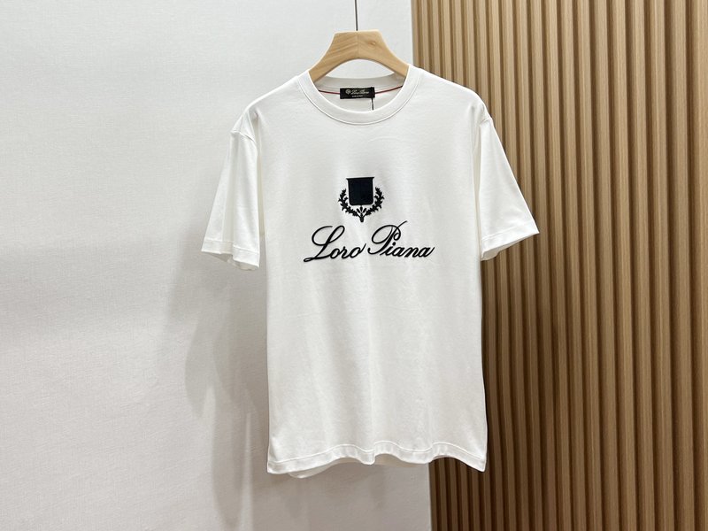 LP 가슴 로고 패턴 캐주얼 반팔 티셔츠 001-186353