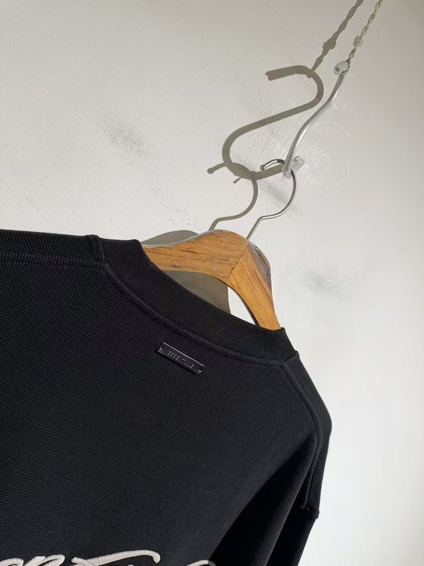 와플 격자 자수 반팔 티셔츠 001-186380