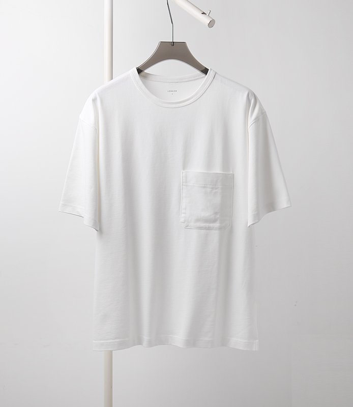 르메르 미니멀 포켓 드롭 숄더 티셔츠 001-186407