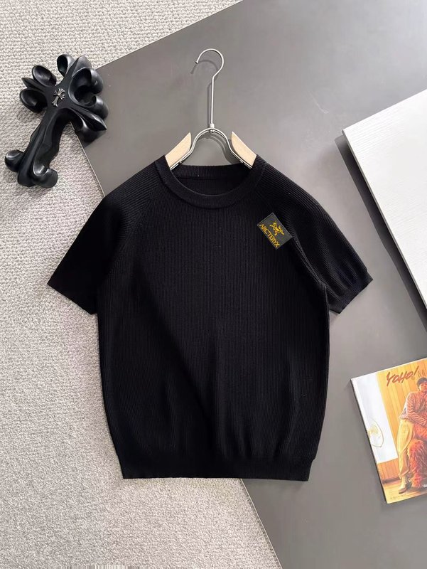아크테릭스 남성 솔리드 니트 라운드넥 반팔 티셔츠 001-186471