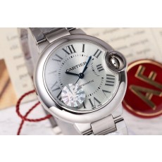 까르띠에 발롱블루 33mm 스테인리스 스틸 시계 001-187680