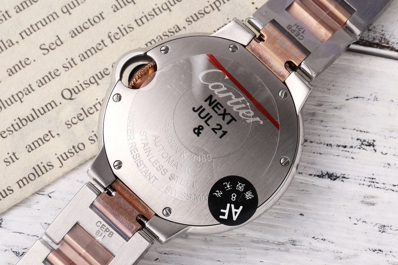 까르띠에 발롱블루 33mm 스테인리스 스틸 시계 001-187681
