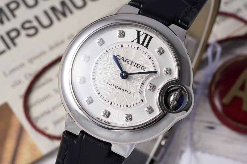 까르띠에 발롱블루 33mm 스테인리스 스틸 시계 001-187699
