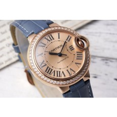 까르띠에 발롱블루 33mm 스테인리스 스틸 시계 001-187724