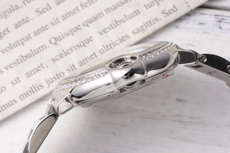 까르띠에 발롱 블루 33mm 스테인리스 스틸 시계 001-187728
