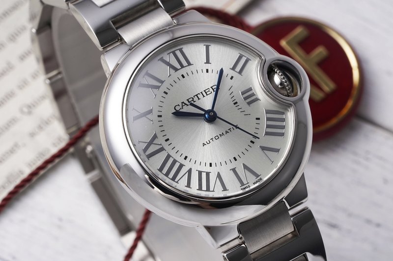 까르띠에 발롱블루 33mm 스테인리스 스틸 시계 001-187730