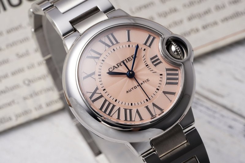 까르띠에 발롱 블루 33mm 스테인리스 스틸 시계 001-187732