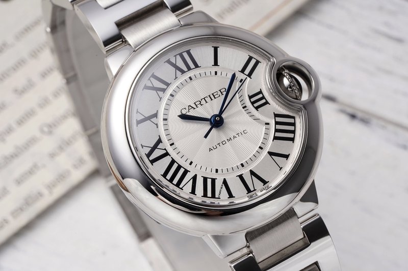 까르띠에 발롱블루 33mm 스테인리스 스틸 시계 001-187733