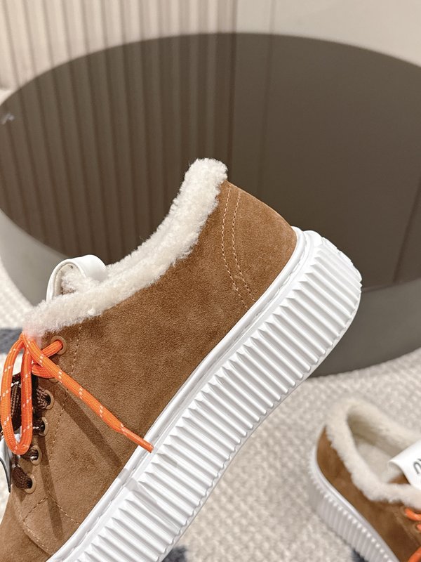 MIUMIU 리얼 퍼 스웨이드 플랫폼 슈즈 001-188391