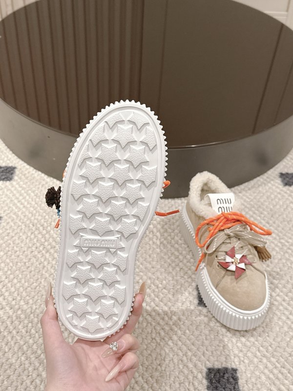 MIUMIU 리얼 퍼 스웨이드 플랫폼 슈즈 001-188393