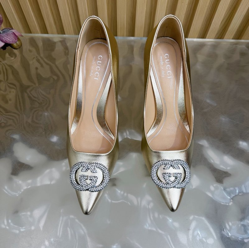 구찌 라인스톤 더블 G 스트랩 하이힐 펌프스 001-188843