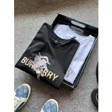 버버리 실크 라운드넥 반팔 티셔츠 001-189114