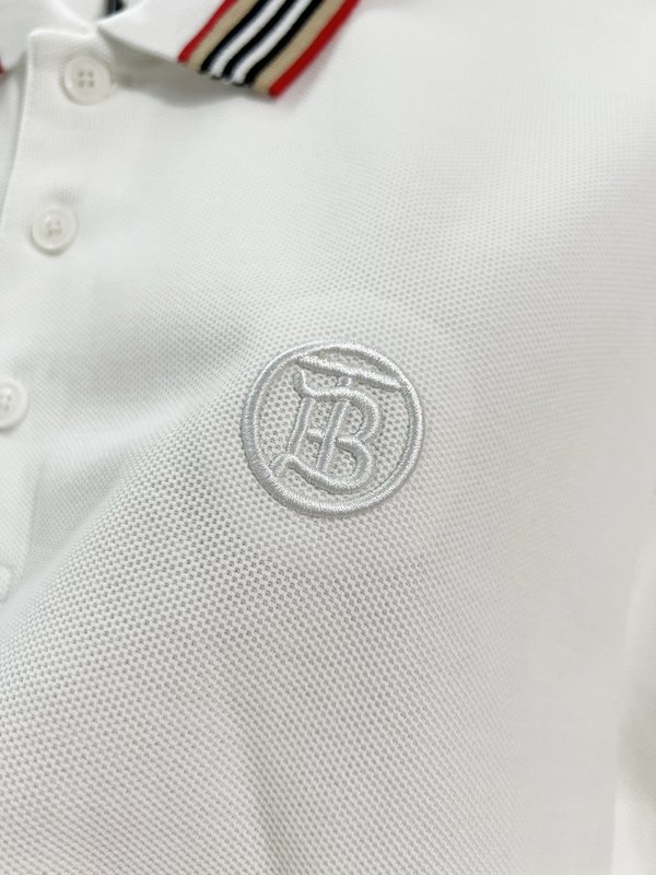 버버리 컬러 블록 스트라이프 자수 폴로 셔츠 001-189328