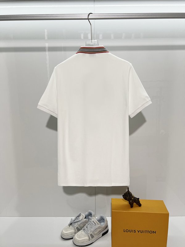 버버리 컬러 블록 스트라이프 자수 폴로 셔츠 001-189328
