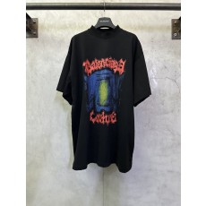 발렌시아가 복고 평직 니트 반팔 티셔츠 001-189436