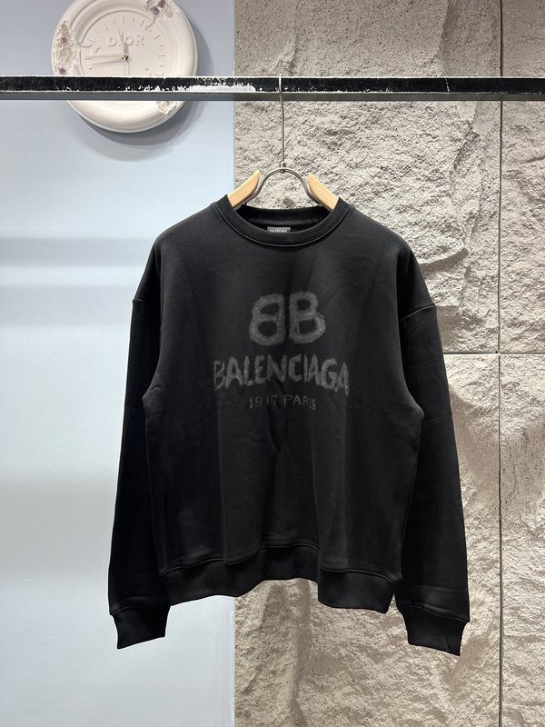 발렌시아가 수묵 프린트 라운드넥 스웨트셔츠 001-189479