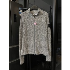 스톤 아일랜드 산호색 스플라이스 니트 카디건 001-189572