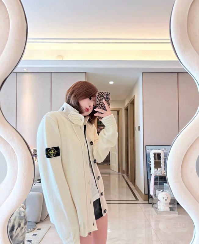 스톤아일랜드 니트 울 혼방 카디건 자켓 001-189634