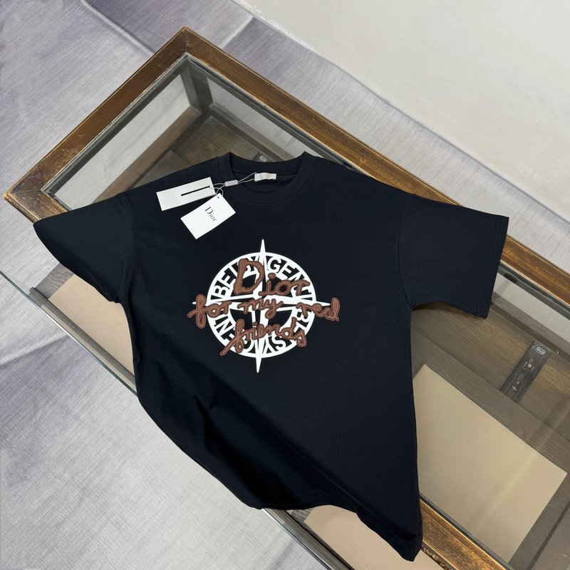 디올 스톤아일랜드 콜라보 자수 반팔 티셔츠 001-189644