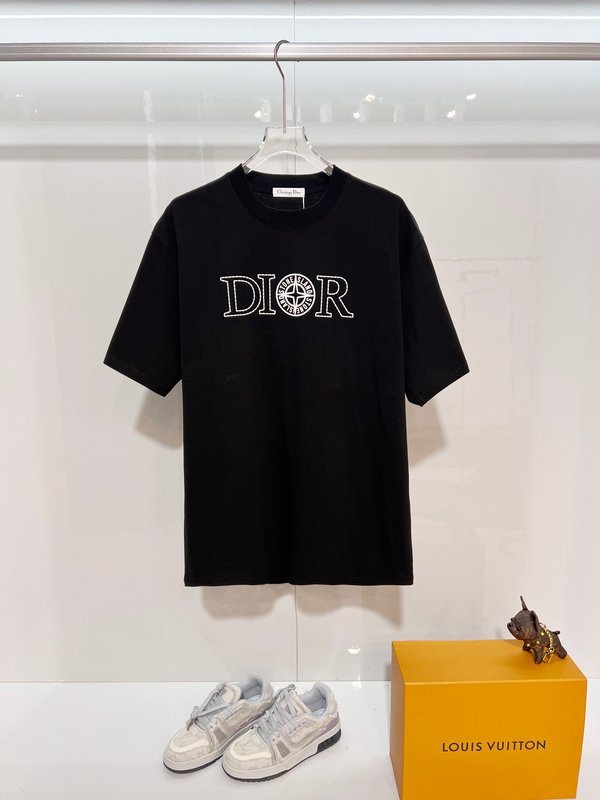 디올 스톤아일랜드 콜라보 라운드넥 반팔 티셔츠 001-189701