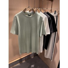 제냐 남성용 봄여름 순면 자수 반팔 티셔츠 001-189800