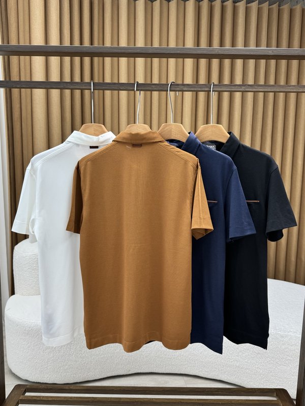 제니아 실크 혼방 폴로 셔츠 반팔 티셔츠 001-189807