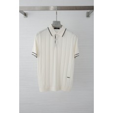 제냐 장면 면 니트 칼라 반팔 티셔츠 001-189821