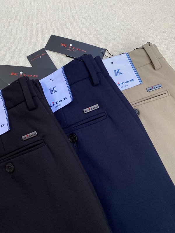 Kiton 남성 비즈니스 캐주얼 슬랙스 001-189860