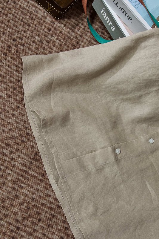 Kiton 자수 포인트 리넨 긴팔 셔츠 001-189866