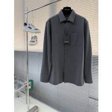 Kiton 남성 텐셀 코튼 칼라 롱슬리브 셔츠 001-189868