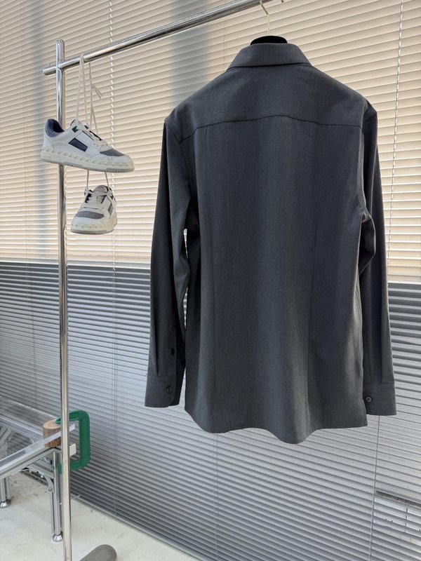 Kiton 남성 텐셀 코튼 칼라 롱슬리브 셔츠 001-189868