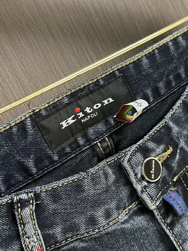 Kiton 남성 스트레이트 진 001-189905