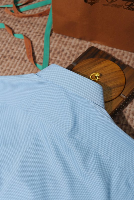 Kiton 울 천사격 긴팔 셔츠 남성용 001-189922