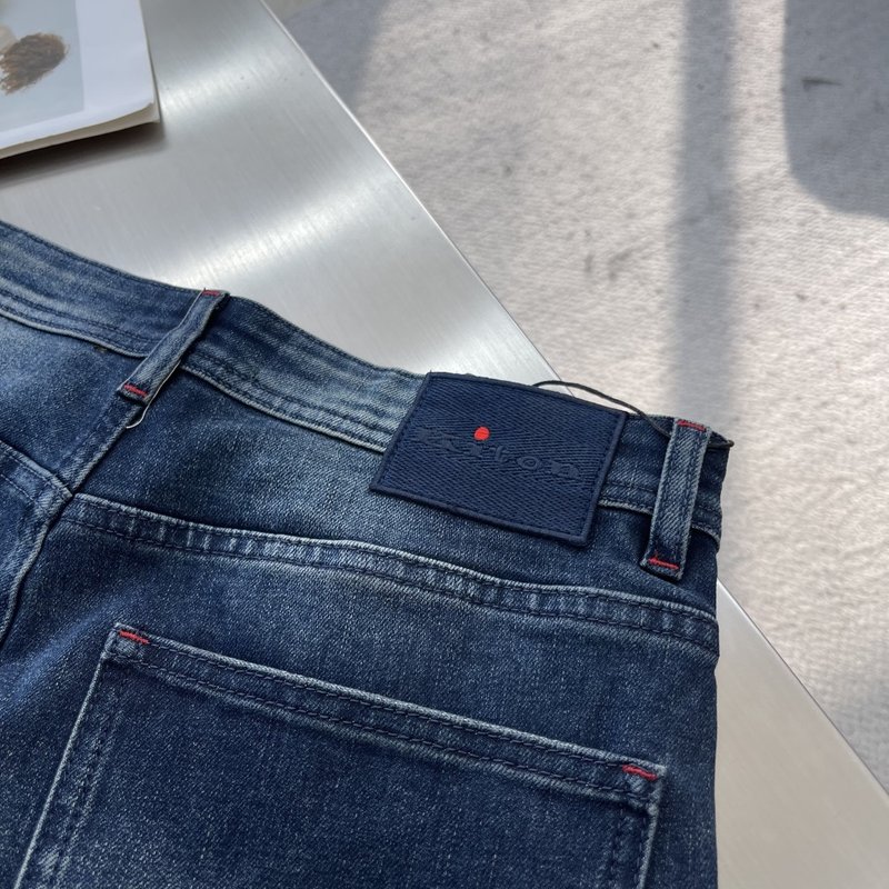 Kiton 남성 클래식 스트레치 데님 팬츠 001-189925