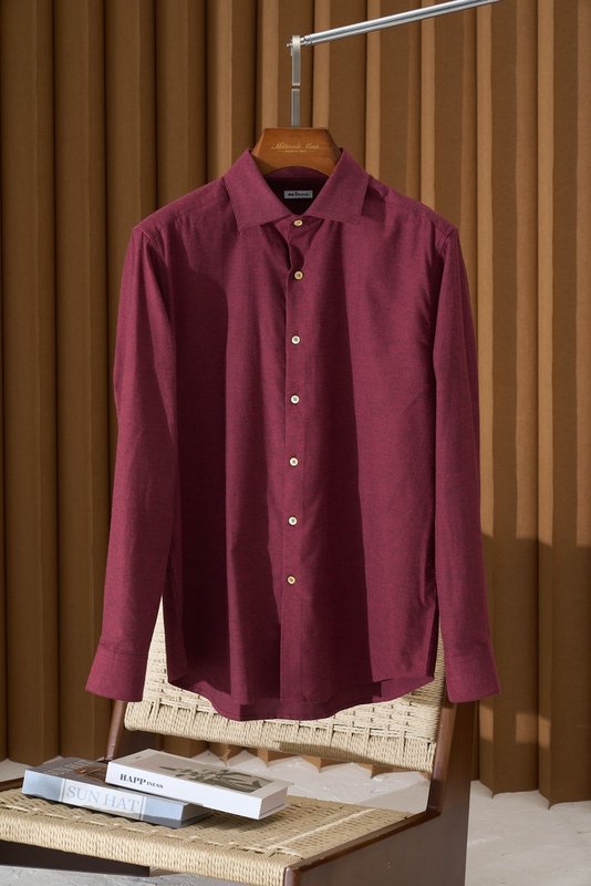 Kiton 남성 두꺼운 벨벳 셔츠 001-189937