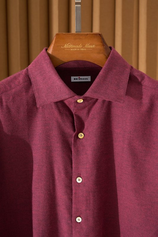 Kiton 남성 두꺼운 벨벳 셔츠 001-189937