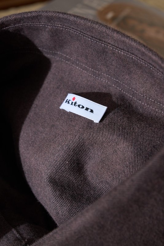 Kiton 남성 두꺼운 벨벳 셔츠 001-189938
