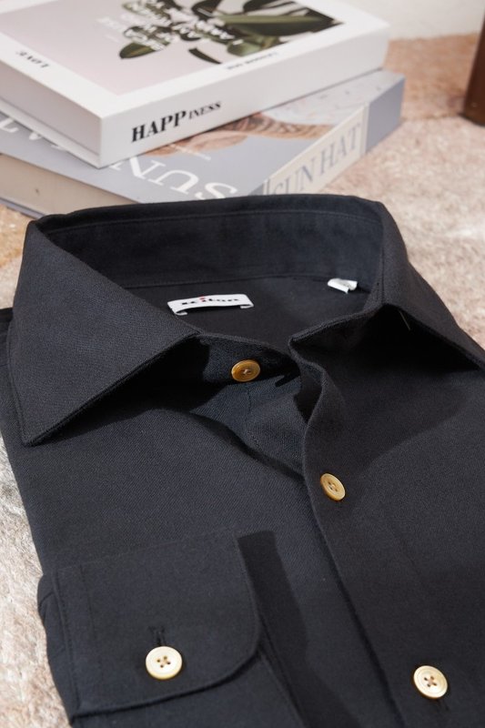 Kiton 남성 두꺼운 벨벳 셔츠 001-189939