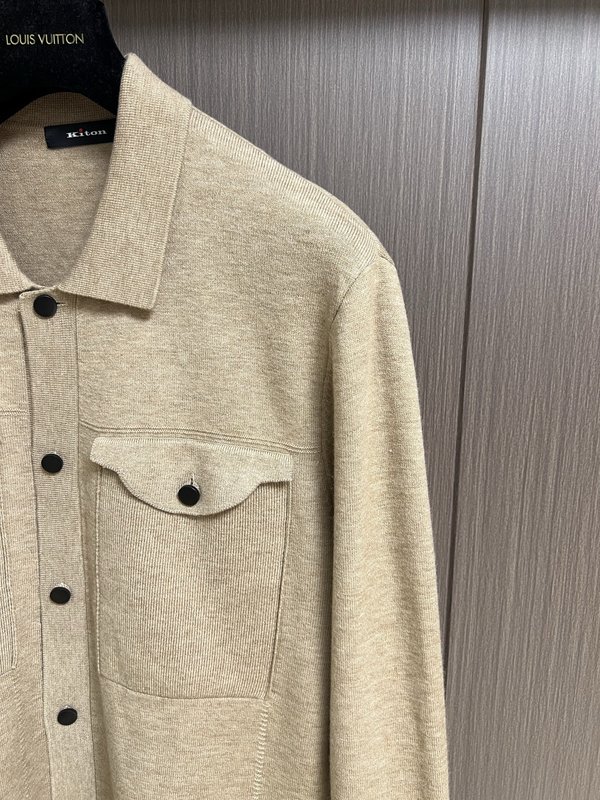 Kiton 가을 겨울 울 플립 칼라 재킷 아우터 001-189956