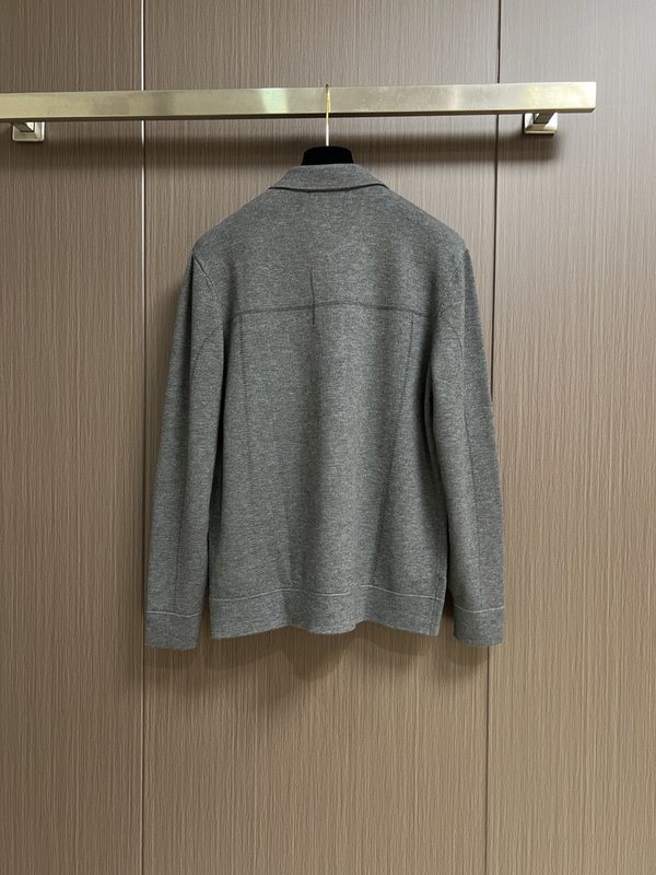 Kiton 가을 겨울 울 플립 칼라 재킷 아우터 001-189957